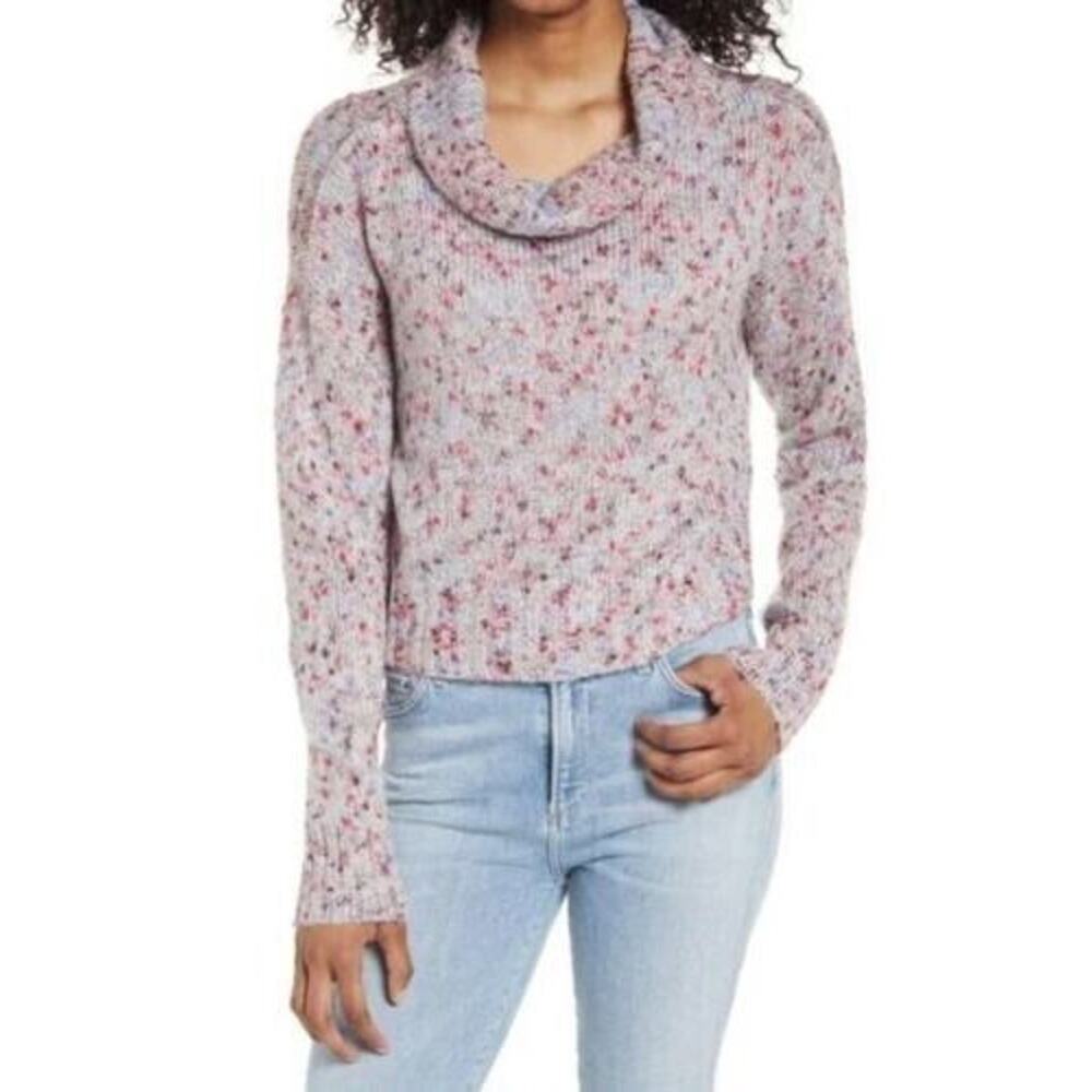 BP. Women's Slouchy Cowl Neck Sweater In Blue Cashmere Nep Large‎ MSRP $49